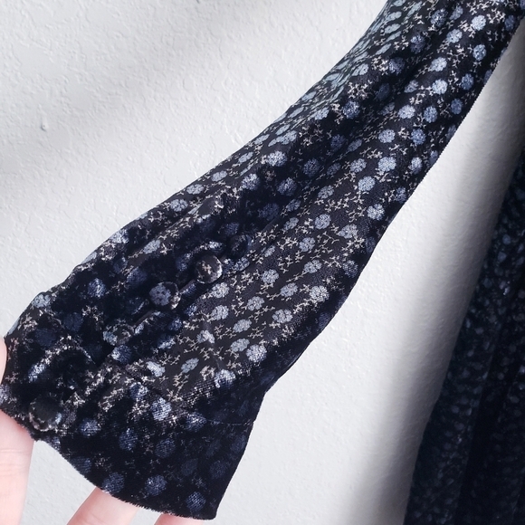 Zara Black and Blue Long Sleeve Velvet Mini Dress - Picture 4 of 8